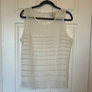 LOFT Cream & Gold Tank Top